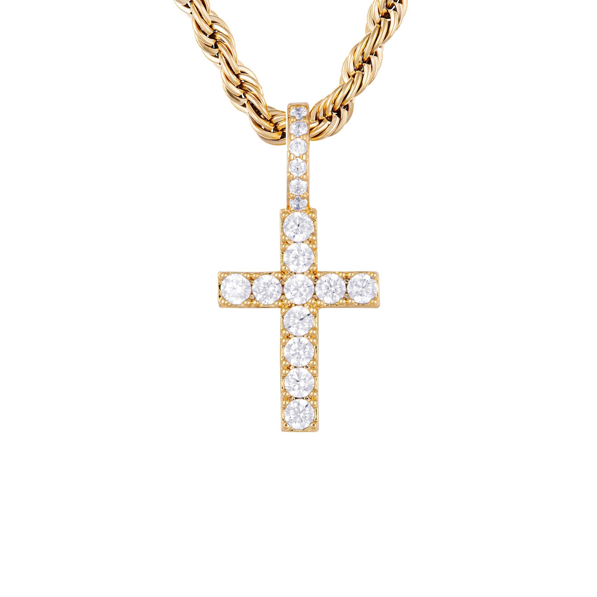 MICRO DIAMOND CROSS ZŁOTO - IcedStuff