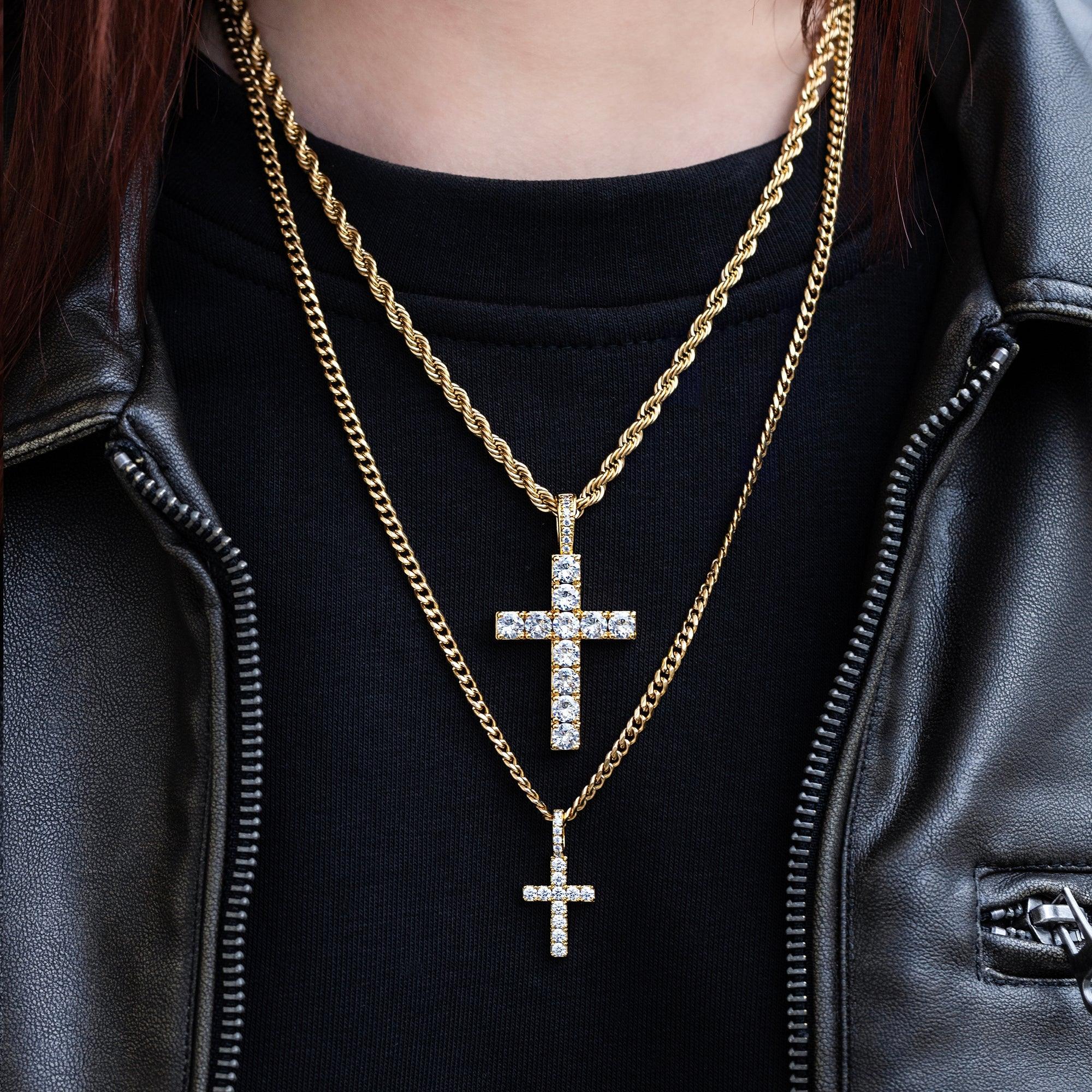 MICRO DIAMOND CROSS ZŁOTO - IcedStuff