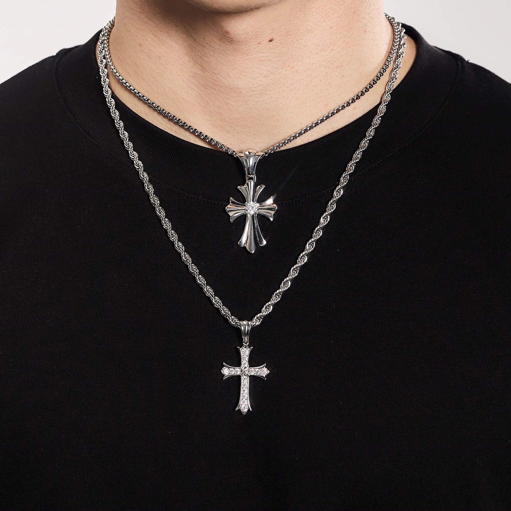 Reborn Kreuz Anhänger Weißgold