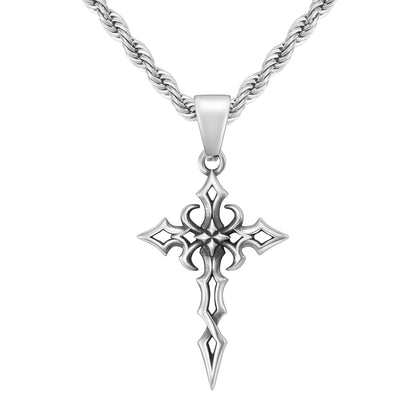 Zawieszka Tribal Cross Białe Złoto