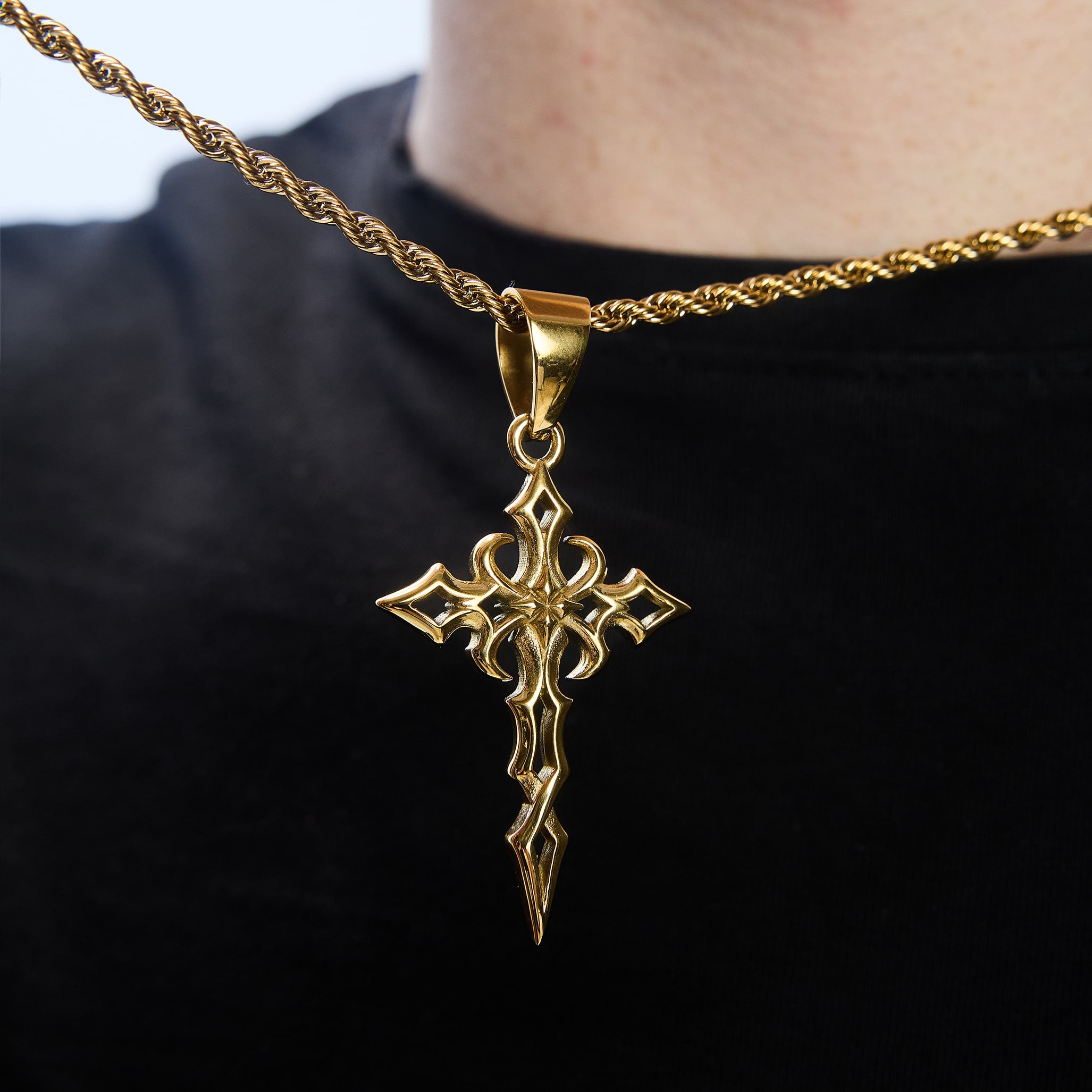 Zawieszka Tribal Cross Złoto