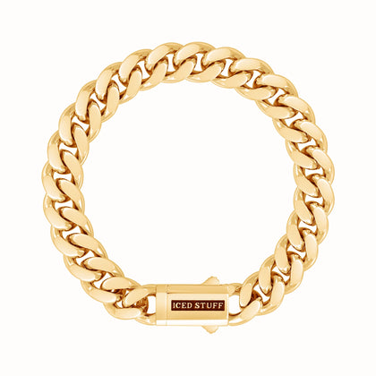 Bransoletka Premium Curb Cuban Link 10mm Złoto