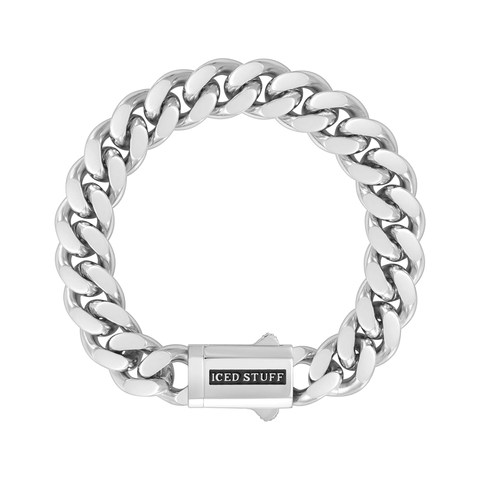 Bransoletka Premium Curb Cuban Link 12mm Białe Złoto