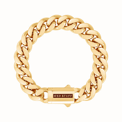 Bransoletka Premium Curb Cuban Link 12mm Złoto