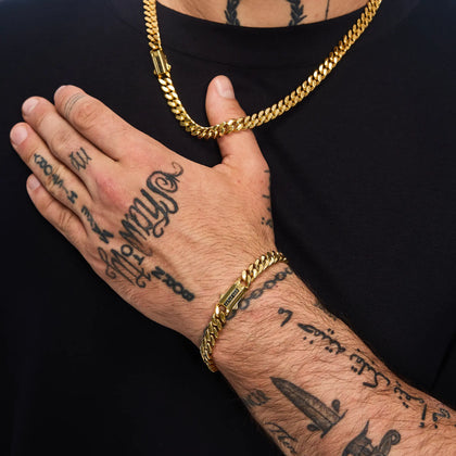 Bransoletka Premium Curb Cuban Link 8mm Złoto