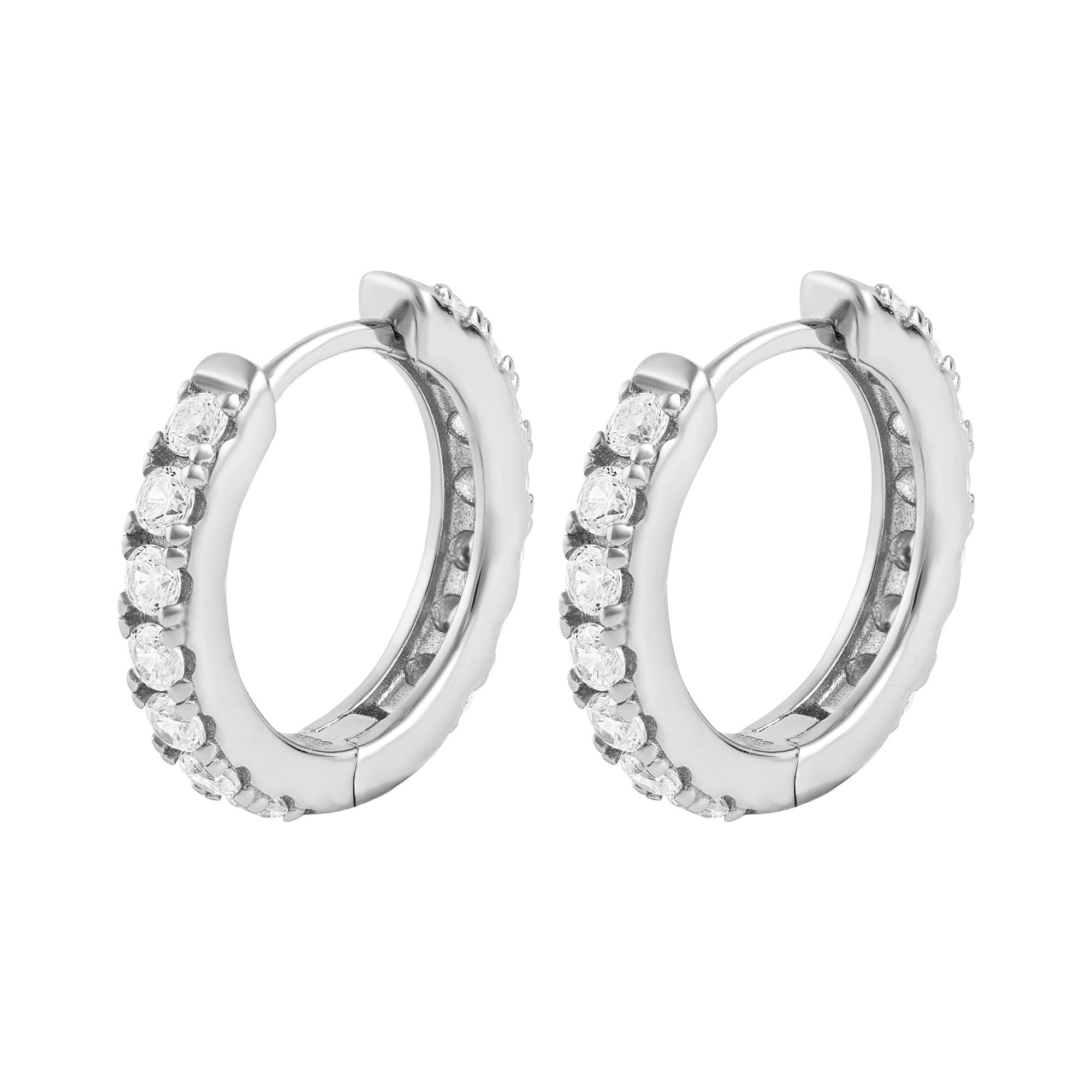 Diamant Ohrringe 15mm Damen Kollektion Weißgold