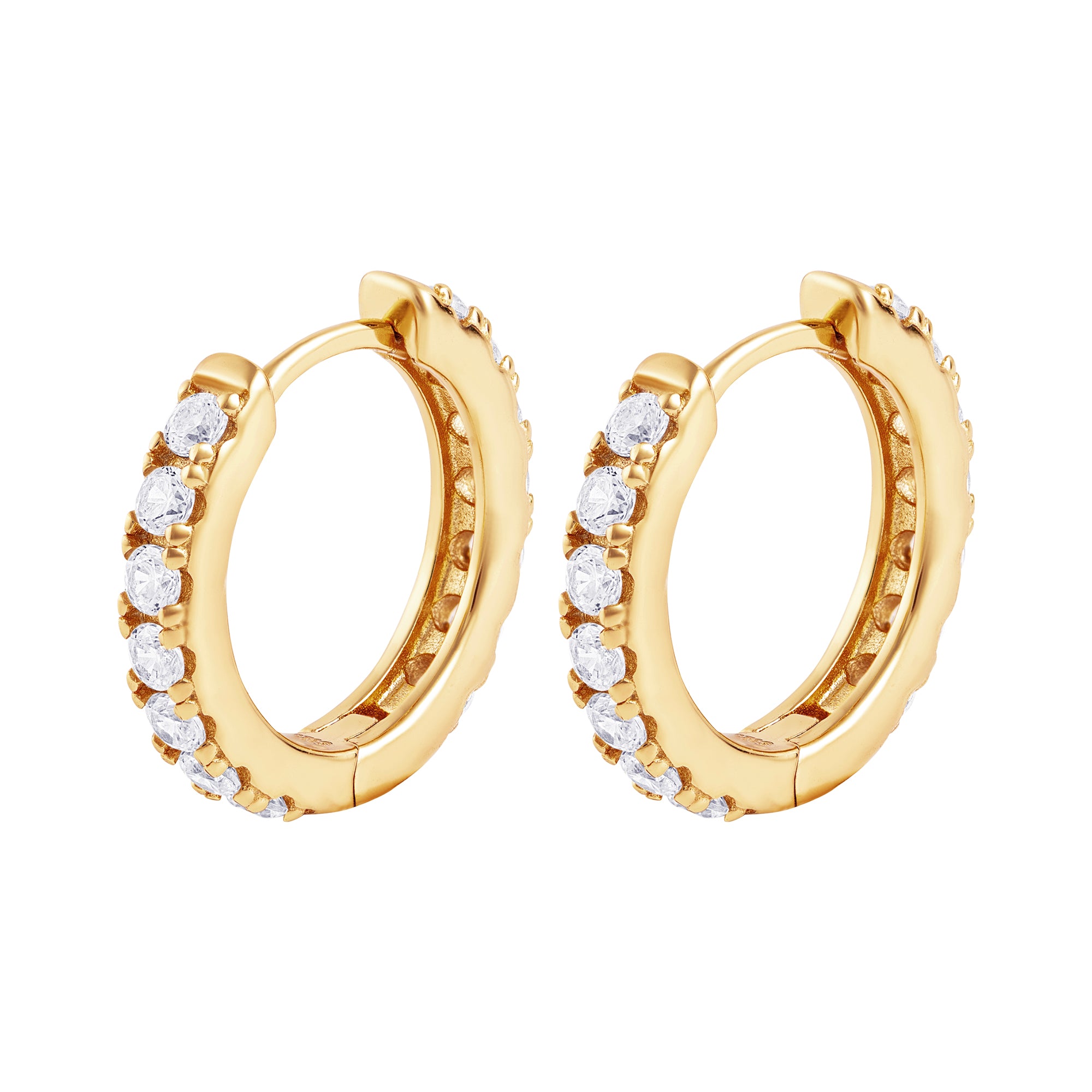 Diamant Ohrringe 15mm Damen Kollektion Gold