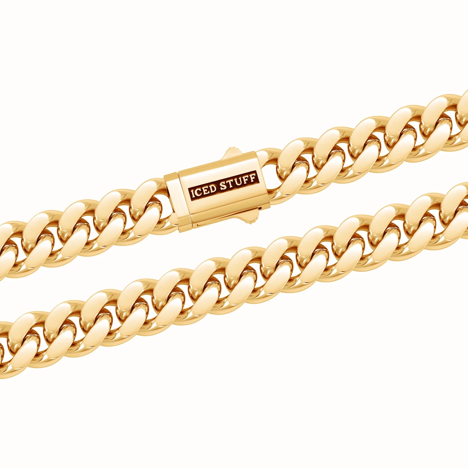 Łańcuch Premium Curb Cuban Link 12mm Złoto