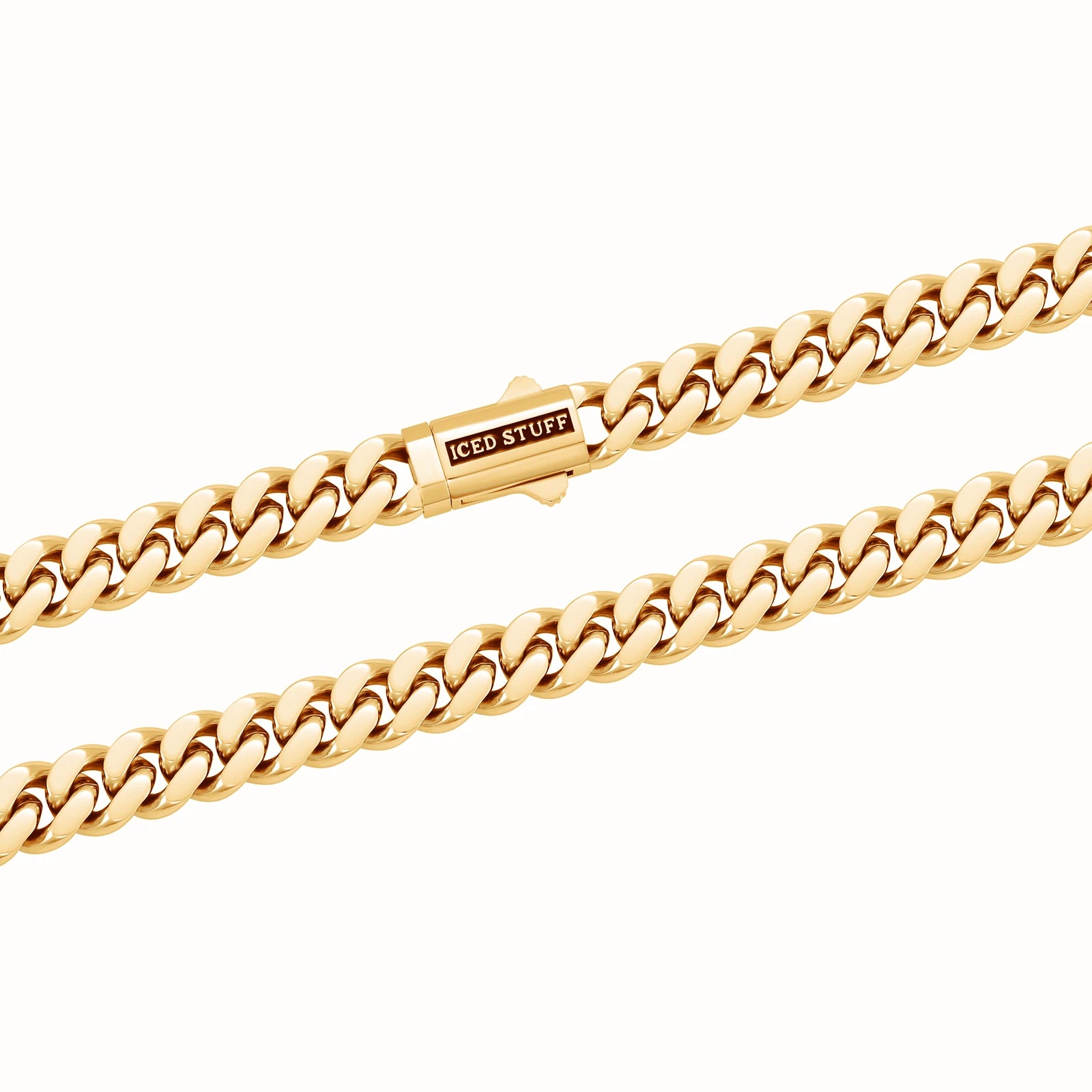 Łańcuch Premium Curb Cuban Link 8mm Złoto