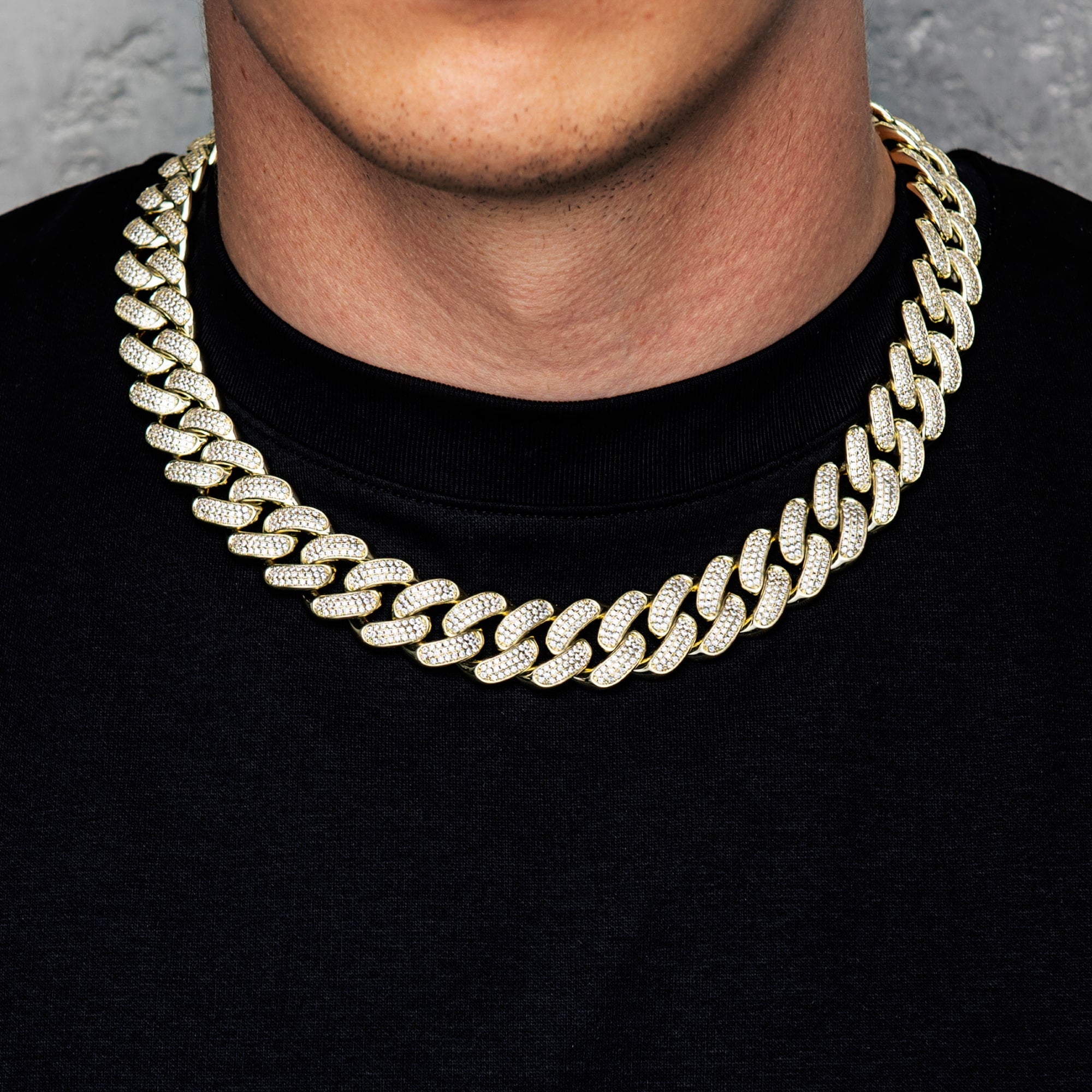 Diamant Cuban Link Kette 18mm Gold