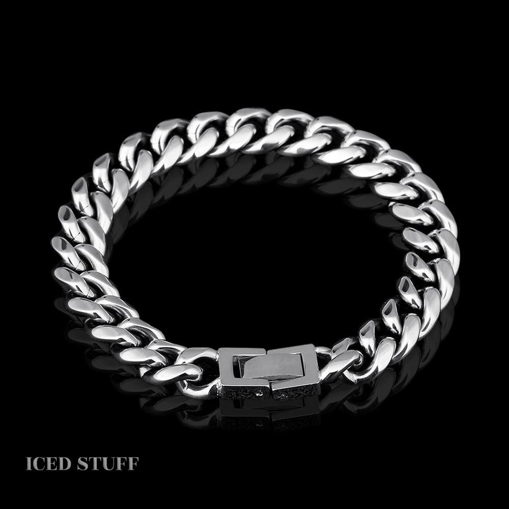 Miami Cuban Link 10mm Białe Złoto - IcedStuff