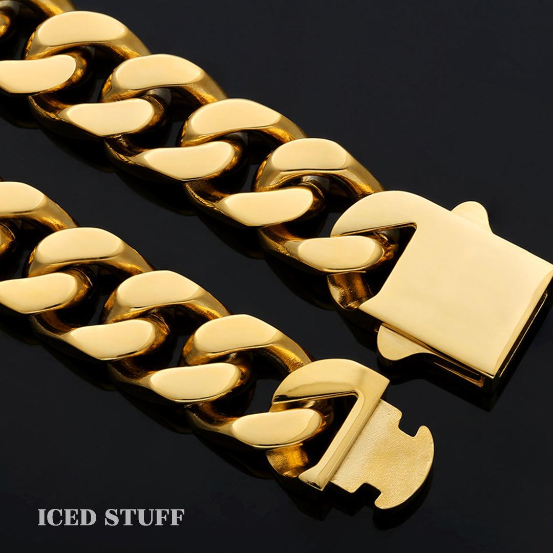 Curb Cuban Link 12mm Złoto - IcedStuff