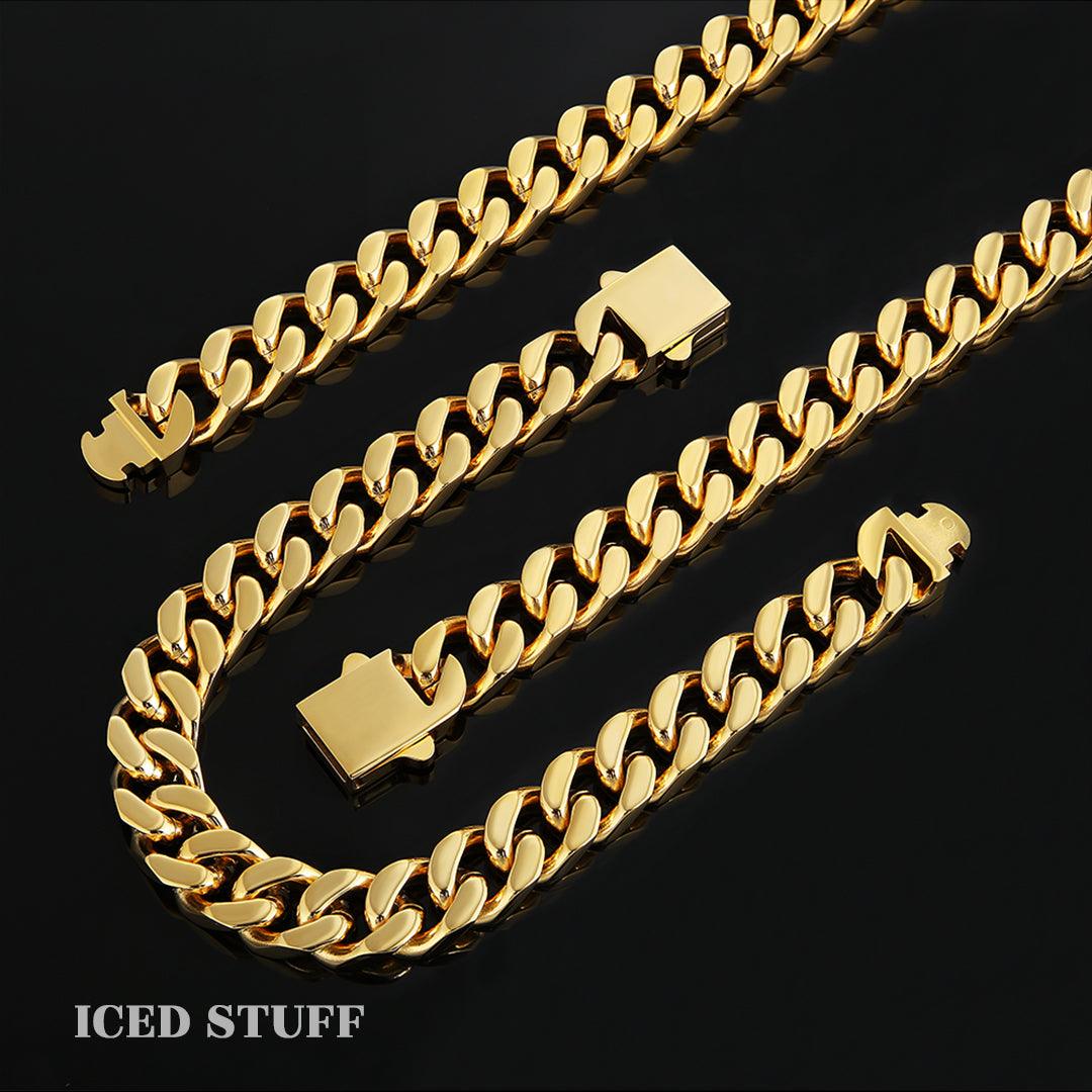 Curb Cuban Link 12mm Złoto - IcedStuff
